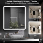 LED Bathroom Medicine Cabinet with Mirror, 36 Inch x 32 Inch Bathroom Mirror Cabinet with Door & Adjustable Shelves, Surface Mount or Recess Installation