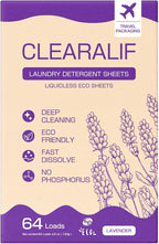 CLEARALIF Laundry Detergent Sheets, Lavender, 64 Load, CLEARALIF Laundry Detergent Strips Eco Friendly & Hypoallergenic