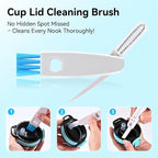 Bottle Brush Set with Straw Cleaner Brush and 3 in 1 Cup Lid Cleaning Brush, Water Bottle Cleaner with Long Handle for Cleaning Narrow Neck Beer, Cup, Wine Glasses, Tumblers, Baby Bottles