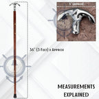 Deluxe Walking Sticks | Rosewood Crafted Cane with Solid Brass Chrome Decorative Bars | Nagina International