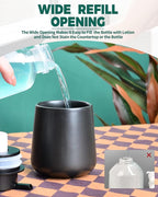 Bosilunlife Ceramic Foaming Soap Dispenser - 12Oz Matte Black Foam Hand Soap Dispenser Bathroom Countertop Kitchen Dish Soap Pump Dispenser Liquid Wash Dispenser for Bathroom