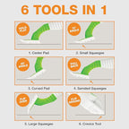 FurDozer Pet Hair Remover & Auto Detailing Tools - Cat & Dog Hair Remover for Carpets, Car Interiors, Couches, Bedding, & Pet Furniture (Green, X6)