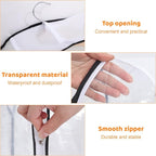 Dntorx 4 Pack Full Clear Garment Bags with Side Zipper, 40&50" Clothes Covers with 10" Gusset, Transparent Hanging Suit & Coat Covers for Closet Storage, Jackets, Dresses, Windbreakers