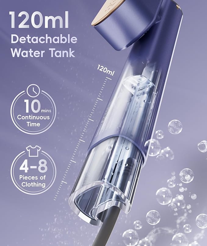 Travel Steamer for Clothes, 100-240V Dual Voltage Portable Garment Steamer, 1000W Travel Size Handheld Steamer & Iron 2 in 1 for Global & Europe Travel, Business, Home, Blue