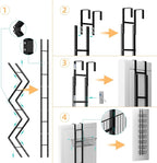8-Tier Over the Door Organizer with Baskets - Metal Spice Rack Hanging Storage Rack for Pantry, Kitchen, Spices & Laundry, Adjustable Shelves, Heavy Duty Hanging Storage Organizer Door Mount, Black