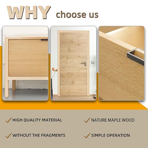 GSCIT Club Wood Edge Banding, 1 inch x 500ft roll of Veneer Maple Edge Banding Preglued Flexible, Wood Tape Banding for Cabinet Plywood