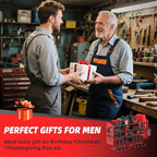 Power Tool Organizer Wall Mount with 8-Drill Holders-400Lbs Load Heavy Duty Metal 4-Layers Garage Storage & Organization Battery Tools Rack with Side Panels Utility Racks Workshop Gifts for Men