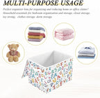 senya Large Storage Bins with Linen Collapsible Foldable Storage Cubes Fabric Closet Organizer Containers box with Flip-Top Lid for Home Bedroom Office 16.7 x 12.6 x 11.8in (Style Latin Alphapet)