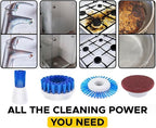 RICHOOSE Cordless Electric Spin Scrubber with 6 Brush Heads & 2 Rechargeable Batteries, Power Scrubber for Shower Tile Grout Tub Bathroom Cleaning, IPX7 Waterproof Handheld Scrubber