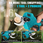 ANBULL 2-in-1 Pole Pruning Shears Cordless, 1.6" Cutting Diameter Cordless Pruner with 15.3FT Reach Extension Pole, Brushless Motor, 2×21V 4.0Ah Battery Powered Pole Pruner for Tree Trimming Garden