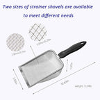 3 Pcs Soil Sifter for Gardening with Garden Shovel, (2.8/5 MM Mesh) Soil Sieve and Scoop for Screening Rock, Dirt, Compost and Gravel, 304 Stainless Steel: Rust-Resistant, Suitable for Beaches & Pets