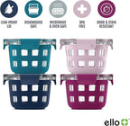 Ello Duraglass 4-Pack 2 Cup Reusable Glass Container Jar with Leak Proof Lids and Protective Silicone Sleeves | Perfect for Overnight Oats, Yogurt | BPA-Free | Dishwasher Safe | Evening Orchard