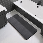 Yimobra Bathroom Runner 55"x24", Non Slip Memory Foam Bath Mat, Super Soft Water Absorbent Hallway Carpet, Machine Washable Rug for Vanity Tub Shower, Dark Gray