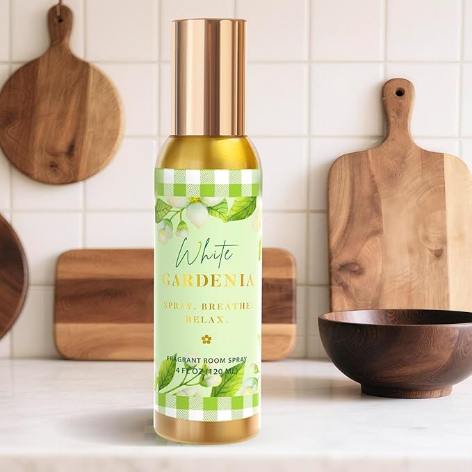 Room Spray, White Gardenia, 4 fl oz, Air Freshener for Home, Long-Lasting Odor Eliminator for Bathroom and Office