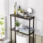 AmazerBath Bamboo Over The Toilet Storage Shelf, 2-Tier Over Toilet Bathroom Organizer Rack, Bathroom Shelves Over Toilet Space Saver, Espresso