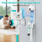 Tikom V500 Cordless Vacuum Cleaner for Home, 40000Pa/450W Stick Vacuum with LED Touch Screen, Charging Wall Dock, Anti-Tangle, Lightweight Handheld Vacuum for Pet Hair, Hard Floor, Carpet, Blue