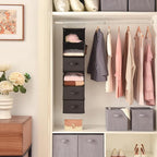 GRANNY SAYS 6-Shelf Hanging Closet Organizers and Storage, Separable to 2 Pack 3-Shelf Closet Hanging Organizer with 3 Drawers, 4 Side Pockets Hanging Shelves for Closet, Nursery, Black