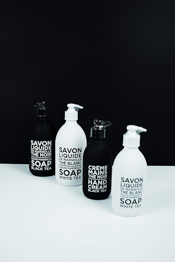 Compagnie de Provence Savon de Marseille Extra Pure Liquid Soap - Black Tea - 16.7 Fl Oz Glass Pump Bottle