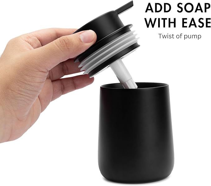 Matte Black Hand Soap Dispenser Pump, 9 oz Rustproof Liquid Dish Soap Dispenser Bottle for Various Places Such as Kitchen, Countertop, and Bathroom