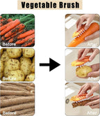 2 Pcs Vegetable Brush,Quick Cleaning Brushes for All Kinds Vegetables Fruits