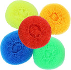 15 Pcs Plastic Dish Scrubbers, Nylon Scouring Pad Mesh Pot Scourers (Yellow+Blue+Red+Green+Orange)