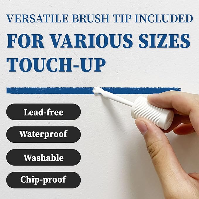 DWIL White Touch Up Paint - Multi Surface Touch Up Paint Pen, Scratch Repair for Wall, Door, Cabinets, Metal, Appliance, Wood, Furniture, 1.5 Fl Oz (Semi Gloss, Vanilla White)