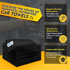 HOMEXCEL Black Microfiber Cleaning Cloth 12 Pack, 12.5 x 12.5 inch Microfiber Towels for Cars, Ultra Absorbent Car Washing Cloth, Lint Free Streak Free Cleaning Rags for Car, Kitchen, and Window