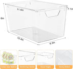 Attelite Clear Plastic Storage Bins,Large 12 Pack Pantry Organizer with Handle,BPA Free Plastic Storage Containers for Fridge,Closet,Bathroom,Under Sink and Kitchen Organization