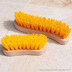 Pack of 3 - Hard Bristle Scrub Brush - Stiff Brush for Cleaning, Heavy Duty Utility Hand Brush Set for Indoor and Outdoor, Nylon Scrubbing Brush