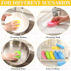 Tioncy 12 Pack Kitchen Sponges Bulk Dual Sided Scrubber Sponges Dishwashing Kitchen Cleaning Accessories for Household Supplies (Easter Eggs,Pink, Green, Blue, Yellow)