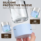 Glass Spray Bottles with Silicone Sleeves (2 Pack, 16 oz), Mist and Stream Empty Refillable Containers, Water Sprayer Misting Bottle for Cleaning Solutions, Planting, Hair Spraying, Green & Grey