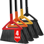 Outdoor Indoor Broom Heavy Duty,4 Pack Commercial Angle Broom,Ideal of House,Kitchen,Garage and Courtyard,Restaurant