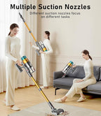 Cordless Vacuum Cleaner for Home 600W 55Kpa Upgraded Powerful Stick Vacuum Up to 60Mins, Anti-Tangle & Wall Mount Charging, 8 in 1 Lightweight Vacuum Cleaners for Home/Pet Hair/Carpets/Floors