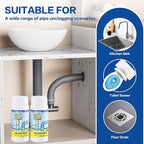 Wild Tornado Pipe Dredge, Powerful Sink and Drain Cleaner, Drain Cleaner Powder, Quick Sink Unblocker for Kitchen Toilet Pipes (2pcs)