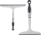 Superio Rubber Squeegee, 2 Pack, Streak Free All Purpose Window Squeegee, Comfort Grip Handle and Hanging Hook (Grey, 6 Inch- 10 Inch Set)