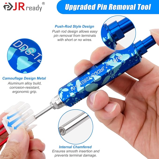 JRready ST6557 MLX 13.5A Connector Kit Crimper Pin Extraction Tool 2 3 6 Pin Power Connectors Male Female 14-20AWG Crimp Terminals Automotive Electrical Molex .084” Wire Connectors 6.35mm Pitch