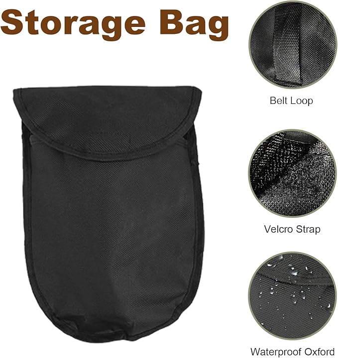 Folding Camping Shovel, Carbon Steel Multi-Tool Survival Shovel for Outdoor, Emergency, Hiking, Car Off-Road (2-Pack)