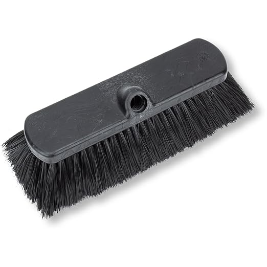 SPARTA 41278EC03 Flo-Thru Plastic Wall Scrub Brush, Equipment Brush With Soft Nylex Bristles For Industrial Kitchens, Hospitals, Commercial Cleaning, 4 Inches, Black, (Pack of 12)