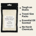 Sample/Travel Laundry Bundle, 10 Pre-Measured Packets, 5 Laundry Powder and 5 Fabric Softener Crystals, HE Compatible, Patchouli and Rouge Luxe Scents (Patchouli)