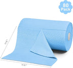 LIVOS Microfiber Cleaning Cloth Roll - 80 Pack, Reusable Paper Towels, Microfiber Towels for Cars, Super Absorbent Lint Free Cleaning Rags for House, Kitchen, Window-Light Blue, 11.5"x11.5"