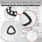 6Pcs Mop Heads Replacement,Spin Mop Replacement Head Compatible with Cedar Easywring 1-Tank System,Including 4 Spin mop Replacement Heads,1 Brush Head and 1 Base(Machine Washable & Easy to Replace)