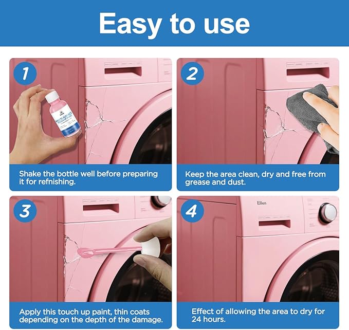 Appliance Paint Appliance Touch Up Paint High-Gloss Pink Surface Touch Up Paint Pen Scratch Repair for Appliances Refrigerator Metal Surfaces Dishwasher Dryer Microwave Washers
