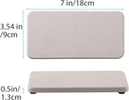 2 Pcs Water Absorbing Stone Trays, Kitchen/Bathroom Sink Soap Dish, Diatomite Tray Used for Hand Soap & Cosmetic Bottles in The Modern Home, 3.5" W x 7.1" L, White