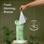 Biopure Antibacterial Hand Wipes Fresh Morning Breeze- Antibacterial Wipes with Aloe and Vitamin E Formula | 5"x7" Wet Wipes Canister | No Parabens, Sulfates or Phthalates, Kills 99% of Germs, 300 ct