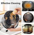 Cast Iron Cleaner Scrubber with Copper Bristle Natural Bamboo Scrubber for Cast Iron Skillets, Dutch Ovens, Pots & Grill Pans