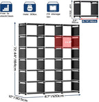 Mavivegue Bookshelf,18 Cube Storage Organizer,Extra Large Book Organizer,Tall Bookcase Shelf,Book Cases/Shelves,Grey Cube Shelf,Cubbies Closet Shelves for Bedroom,Living Room,Home,Office