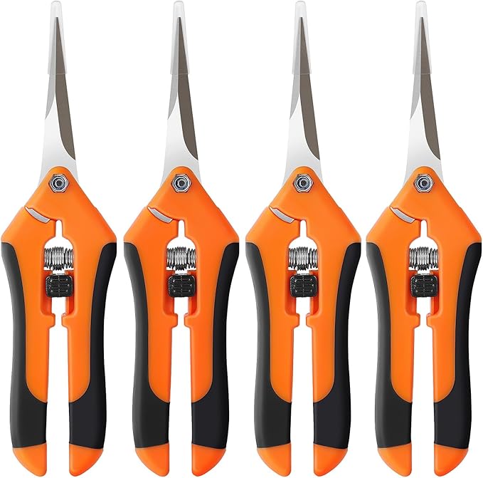 BEoffer 4 Pack Pruning Shears, 6.5 Inch Garden Scissors Gardening Hand Pruning Snips with Straight Stainless Steel Precision Blades for Gardening Flower Plant Precise Trimming and Pruning Maintenance