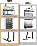 Aetyord Towel Racks for Bathroom 31inch Wall Mounted Towel Rack,Floating Shelf with Wood Plank,Towel Storage for Bathroom can Holds 6 Large Rolled Towels,All Black