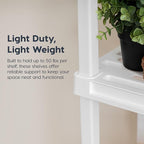 IRIS USA 3-Shelf Light Duty Plastic Storage Shelves, 150lb Capacity, 33" H x 24" W x 12" D, Medium Modular Shelving Unit Storage Organizer for Bathroom, Laundry, Garage & Home, Storage Rack - White