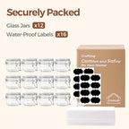 ComSaf 4oz Glass Spice Jars with Airtight Lids (Value Pack of 12), Bulk Mini Mason Jars for DIY Wedding Favors, Spices, Herbs & Crafts, 120ml Small Glass Canisters for Complete Pantry Organization